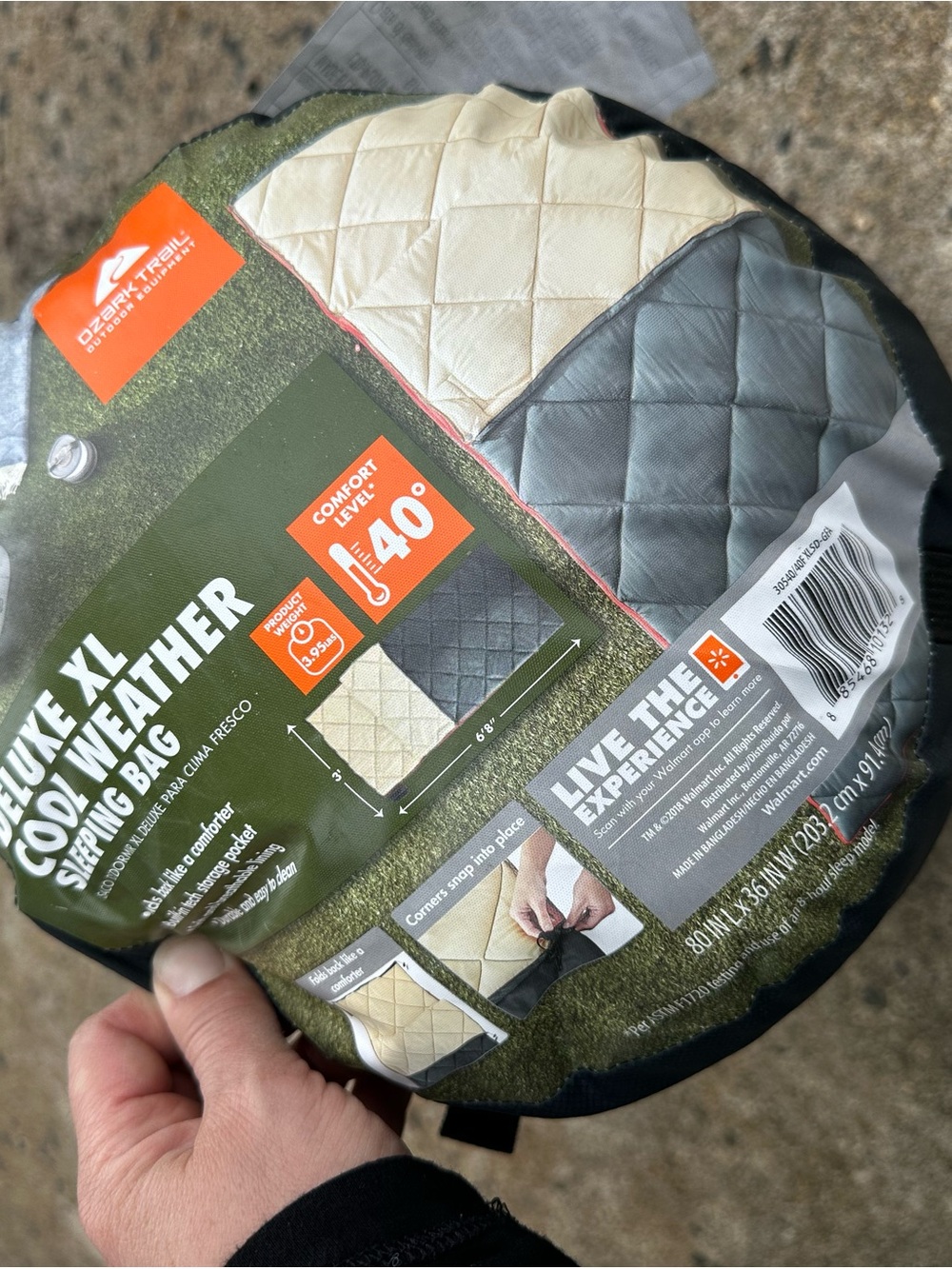 Deluxe XL Cool Weather Sleeping Bag - Beige & Gray